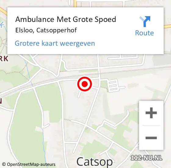 Locatie op kaart van de 112 melding: Ambulance Met Grote Spoed Naar Elsloo, Catsopperhof op 10 mei 2014 07:16