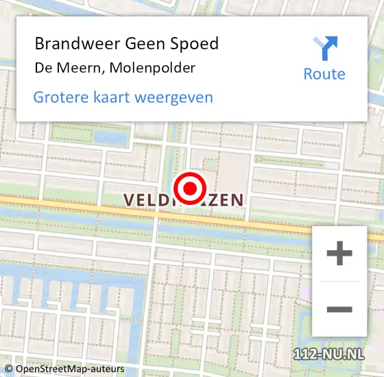 Locatie op kaart van de 112 melding: Brandweer Geen Spoed Naar De Meern, Molenpolder op 21 juni 2020 11:39