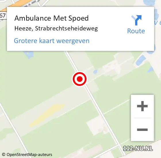 Locatie op kaart van de 112 melding: Ambulance Met Spoed Naar Heeze, Strabrechtseheideweg op 21 juni 2020 13:48