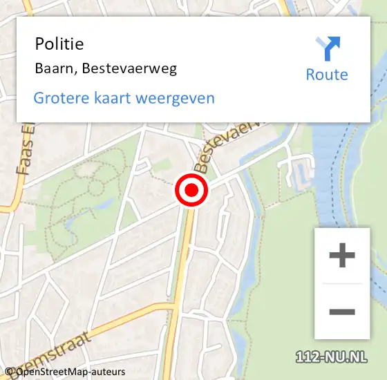 Locatie op kaart van de 112 melding: Politie Baarn, Bestevaerweg op 21 juni 2020 15:14