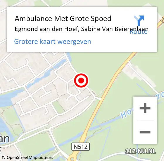 Locatie op kaart van de 112 melding: Ambulance Met Grote Spoed Naar Egmond aan den Hoef, Sabine Van Beierenlaan op 21 juni 2020 16:11