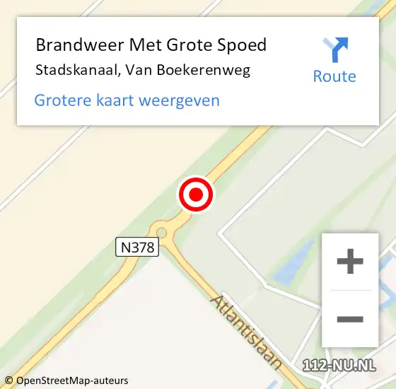 Locatie op kaart van de 112 melding: Brandweer Met Grote Spoed Naar Stadskanaal, Van Boekerenweg op 21 juni 2020 16:24