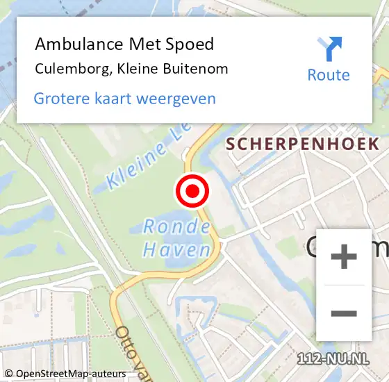 Locatie op kaart van de 112 melding: Ambulance Met Spoed Naar Culemborg, Kleine Buitenom op 21 juni 2020 16:32