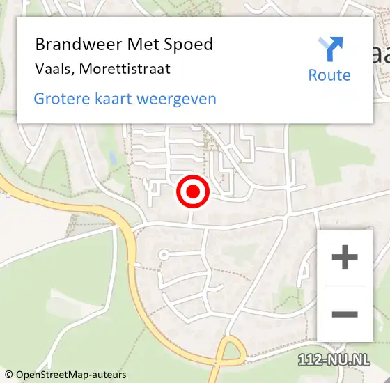 Locatie op kaart van de 112 melding: Brandweer Met Spoed Naar Vaals, Morettistraat op 21 juni 2020 19:29