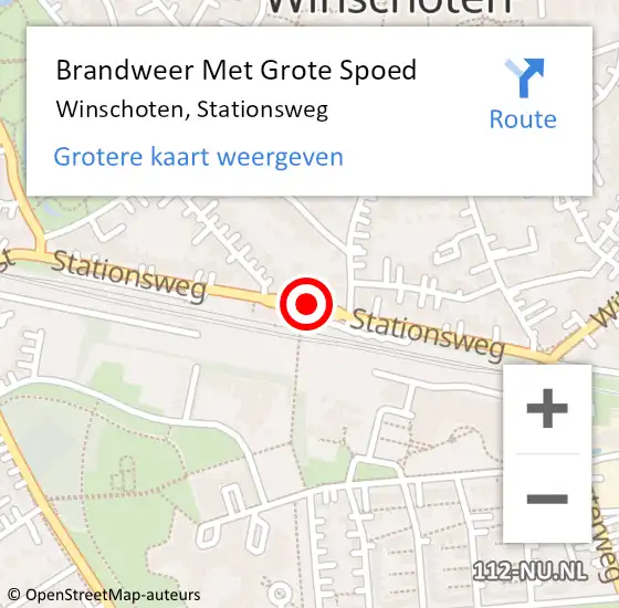 Locatie op kaart van de 112 melding: Brandweer Met Grote Spoed Naar Winschoten, Stationsweg op 21 juni 2020 19:48