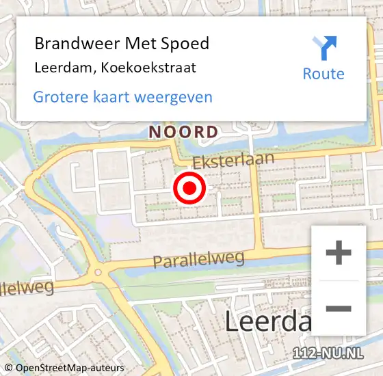 Locatie op kaart van de 112 melding: Brandweer Met Spoed Naar Leerdam, Koekoekstraat op 21 juni 2020 20:13