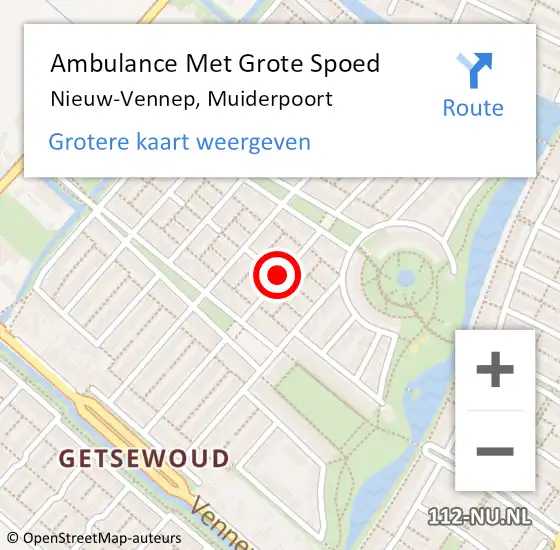 Locatie op kaart van de 112 melding: Ambulance Met Grote Spoed Naar Nieuw-Vennep, Muiderpoort op 21 juni 2020 23:15