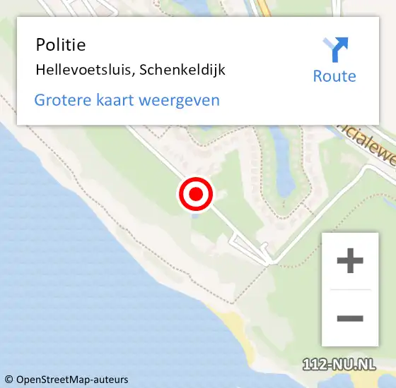 Locatie op kaart van de 112 melding: Politie Hellevoetsluis, Schenkeldijk op 21 juni 2020 23:41