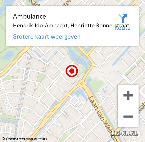 Locatie op kaart van de 112 melding: Ambulance Hendrik-Ido-Ambacht, Henriette Ronnerstraat op 22 juni 2020 12:11