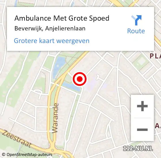 Locatie op kaart van de 112 melding: Ambulance Met Grote Spoed Naar Beverwijk, Anjelierenlaan op 22 juni 2020 12:59