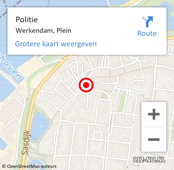 Locatie op kaart van de 112 melding: Politie Werkendam, Plein op 22 juni 2020 13:05