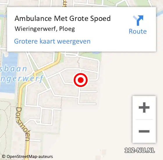 Locatie op kaart van de 112 melding: Ambulance Met Grote Spoed Naar Wieringerwerf, Ploeg op 22 juni 2020 13:11