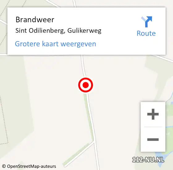 Locatie op kaart van de 112 melding: Brandweer Sint Odilienberg, Gulikerweg op 22 juni 2020 14:47