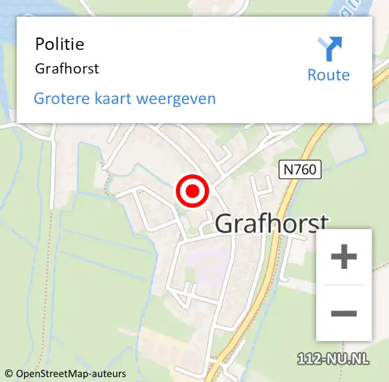 Locatie op kaart van de 112 melding: Politie Grafhorst op 22 juni 2020 14:56