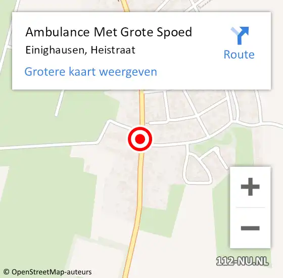 Locatie op kaart van de 112 melding: Ambulance Met Grote Spoed Naar Einighausen, Heistraat op 10 mei 2014 10:24