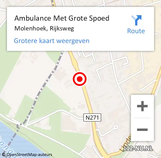 Locatie op kaart van de 112 melding: Ambulance Met Grote Spoed Naar Molenhoek, Rijksweg op 22 juni 2020 15:44
