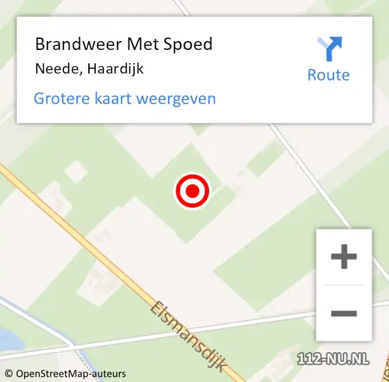 Locatie op kaart van de 112 melding: Brandweer Met Spoed Naar Neede, Haardijk op 10 mei 2014 10:55