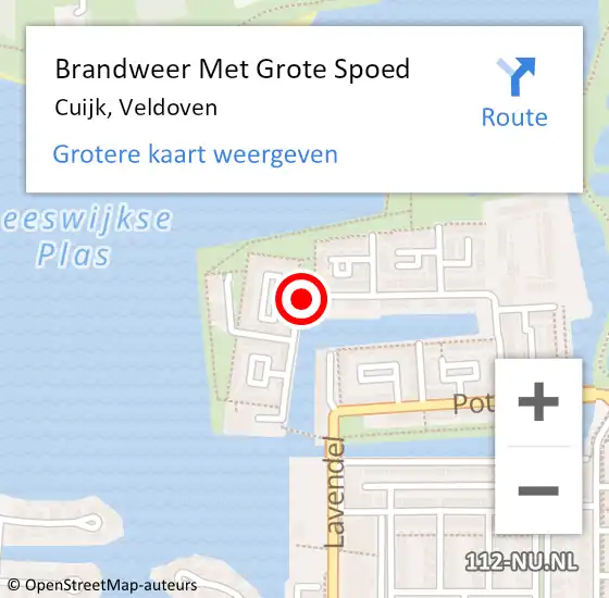 Locatie op kaart van de 112 melding: Brandweer Met Grote Spoed Naar Cuijk, Veldoven op 22 juni 2020 22:09