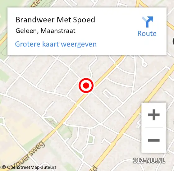 Locatie op kaart van de 112 melding: Brandweer Met Spoed Naar Geleen, Maanstraat op 22 juni 2020 23:47