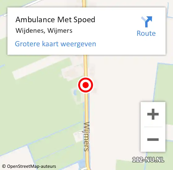 Locatie op kaart van de 112 melding: Ambulance Met Spoed Naar Wijdenes, Wijmers op 23 juni 2020 00:06