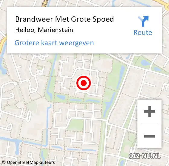 Locatie op kaart van de 112 melding: Brandweer Met Grote Spoed Naar Heiloo, Marienstein op 23 juni 2020 00:33