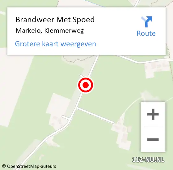 Locatie op kaart van de 112 melding: Brandweer Met Spoed Naar Markelo, Klemmerweg op 23 juni 2020 07:57