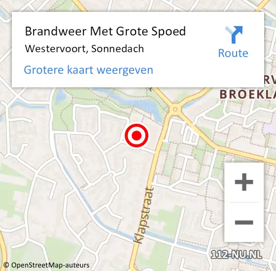 Locatie op kaart van de 112 melding: Brandweer Met Grote Spoed Naar Westervoort, Sonnedach op 23 juni 2020 07:58