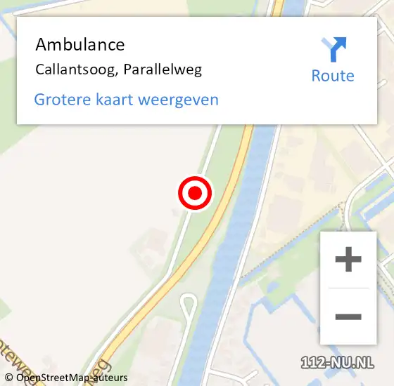 Locatie op kaart van de 112 melding: Ambulance Callantsoog, Parallelweg op 23 juni 2020 08:42