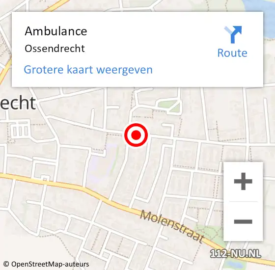 Locatie op kaart van de 112 melding: Ambulance Ossendrecht op 23 juni 2020 11:00