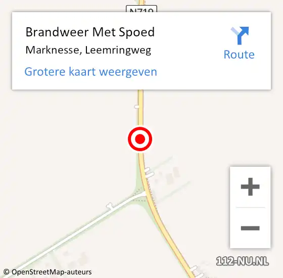 Locatie op kaart van de 112 melding: Brandweer Met Spoed Naar Marknesse, Leemringweg op 23 juni 2020 11:47