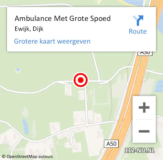 Locatie op kaart van de 112 melding: Ambulance Met Grote Spoed Naar Ewijk, Dijk op 23 juni 2020 11:49