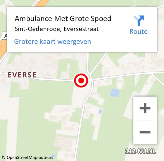 Locatie op kaart van de 112 melding: Ambulance Met Grote Spoed Naar Sint-Oedenrode, Eversestraat op 23 juni 2020 12:31