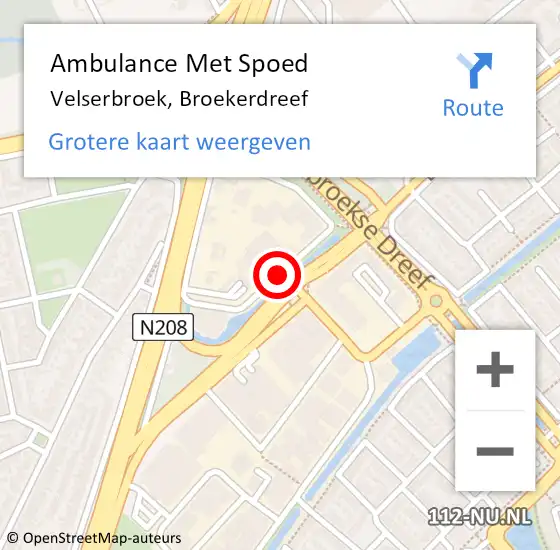 Locatie op kaart van de 112 melding: Ambulance Met Spoed Naar Velserbroek, Broekerdreef op 23 juni 2020 13:11