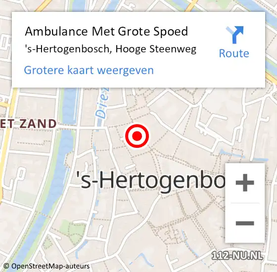 Locatie op kaart van de 112 melding: Ambulance Met Grote Spoed Naar 's-Hertogenbosch, Hooge Steenweg op 23 juni 2020 13:42