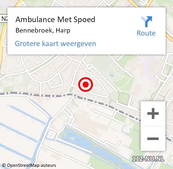 Locatie op kaart van de 112 melding: Ambulance Met Spoed Naar Bennebroek, Harp op 23 juni 2020 14:08