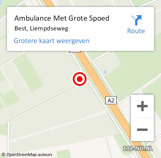 Locatie op kaart van de 112 melding: Ambulance Met Grote Spoed Naar Best, Liempdseweg op 23 juni 2020 14:08