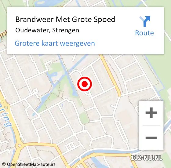 Locatie op kaart van de 112 melding: Brandweer Met Grote Spoed Naar Oudewater, Strengen op 23 juni 2020 14:21