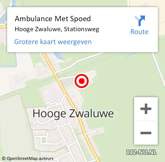 Locatie op kaart van de 112 melding: Ambulance Met Spoed Naar Hooge Zwaluwe, Stationsweg op 10 mei 2014 12:23