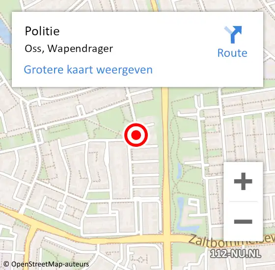 Locatie op kaart van de 112 melding: Politie Oss, Wapendrager op 23 juni 2020 15:20