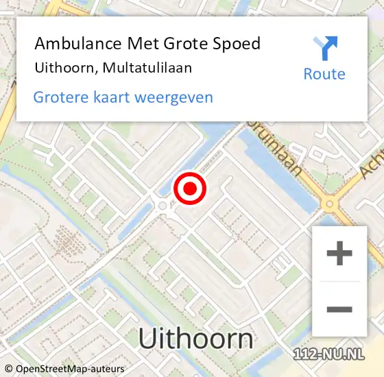 Locatie op kaart van de 112 melding: Ambulance Met Grote Spoed Naar Uithoorn, Multatulilaan op 23 juni 2020 17:58