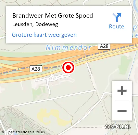 Locatie op kaart van de 112 melding: Brandweer Met Grote Spoed Naar Leusden, Dodeweg op 23 juni 2020 18:26