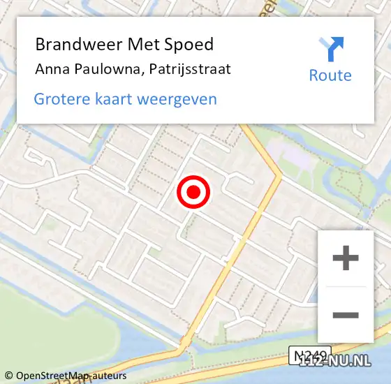 Locatie op kaart van de 112 melding: Brandweer Met Spoed Naar Anna Paulowna, Patrijsstraat op 23 juni 2020 19:05