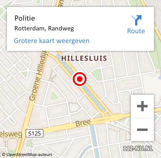 Locatie op kaart van de 112 melding: Politie Rotterdam, Randweg op 23 juni 2020 19:08