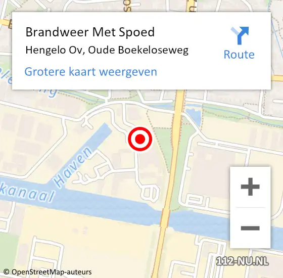 Locatie op kaart van de 112 melding: Brandweer Met Spoed Naar Hengelo Ov, Oude Boekeloseweg op 23 juni 2020 20:47