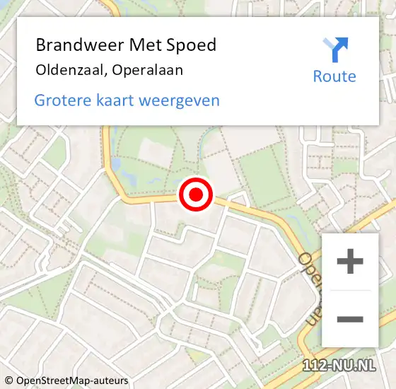 Locatie op kaart van de 112 melding: Brandweer Met Spoed Naar Oldenzaal, Operalaan op 23 juni 2020 22:59