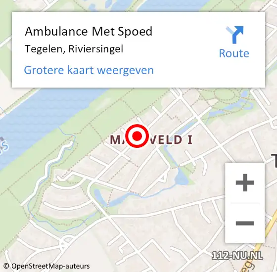 Locatie op kaart van de 112 melding: Ambulance Met Spoed Naar Tegelen, Riviersingel op 24 juni 2020 07:32