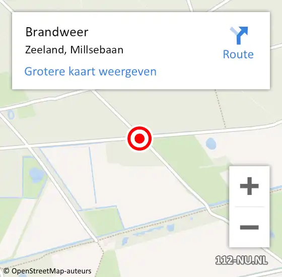 Locatie op kaart van de 112 melding: Brandweer Zeeland, Millsebaan op 24 juni 2020 08:05