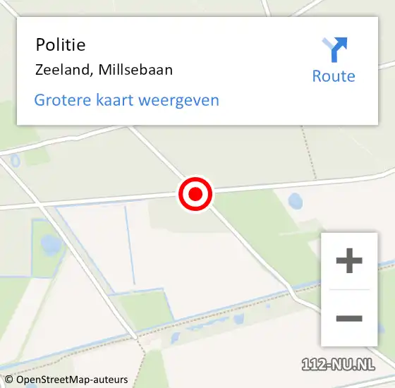 Locatie op kaart van de 112 melding: Politie Zeeland, Millsebaan op 24 juni 2020 08:18