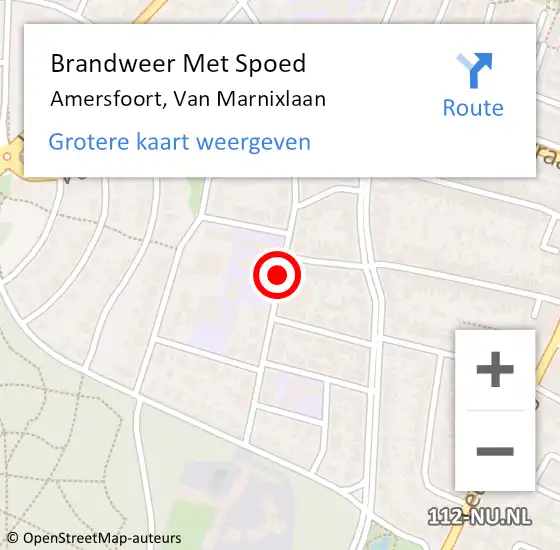 Locatie op kaart van de 112 melding: Brandweer Met Spoed Naar Amersfoort, Van Marnixlaan op 24 juni 2020 08:45