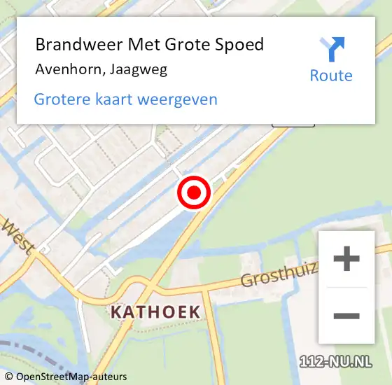 Locatie op kaart van de 112 melding: Brandweer Met Grote Spoed Naar Avenhorn, Jaagweg op 24 juni 2020 09:04
